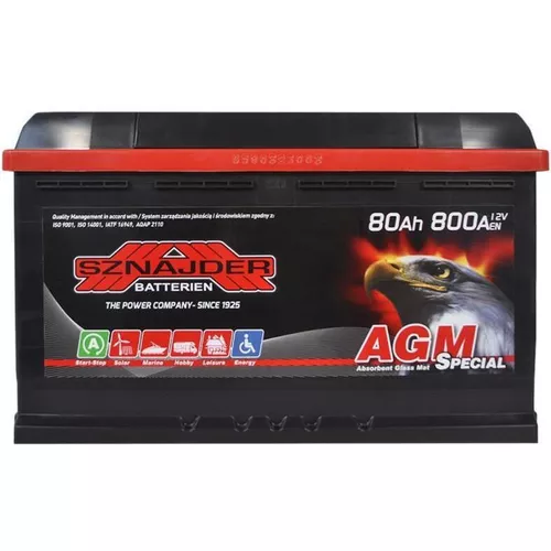 купить Автомобильный аккумулятор Sznajder 58002 80Ah SPECIAL AGM-NEW 800А в Кишинёве 