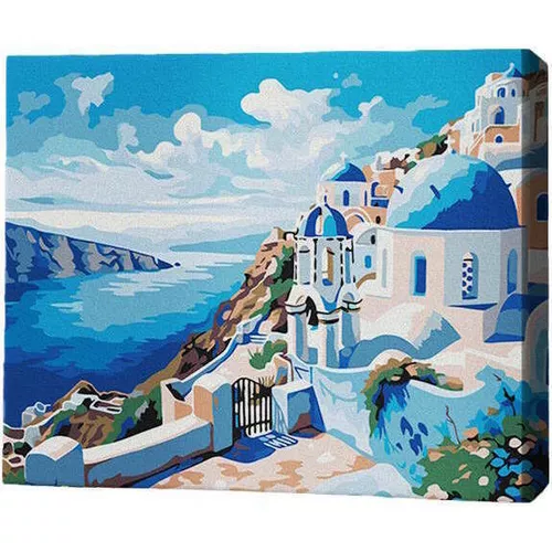 купить Картина по номерам BrushMe RMG0023FC 30x40 см (без коробки) Санторини в Кишинёве 