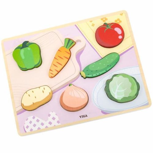 cumpără Puzzle Viga 44703 Puzzle tactil-inserție Legume, 7elem în Chișinău 