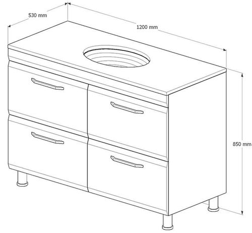 cumpără Dulap pentru lavoar miscellaneous MODERN 120 (GR 120) Bej New (1512178) în Chișinău 