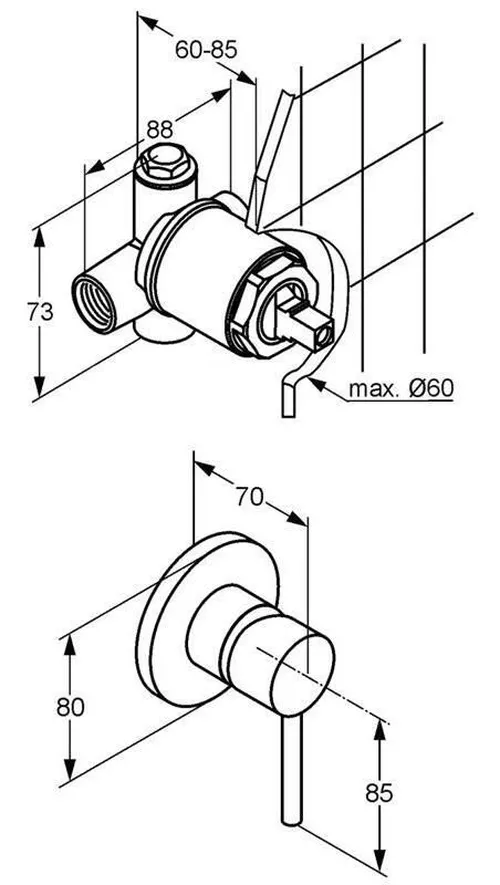 купить Смеситель для биде Kludi Set dus igienic ingropat Bozz 389980576 в Кишинёве 