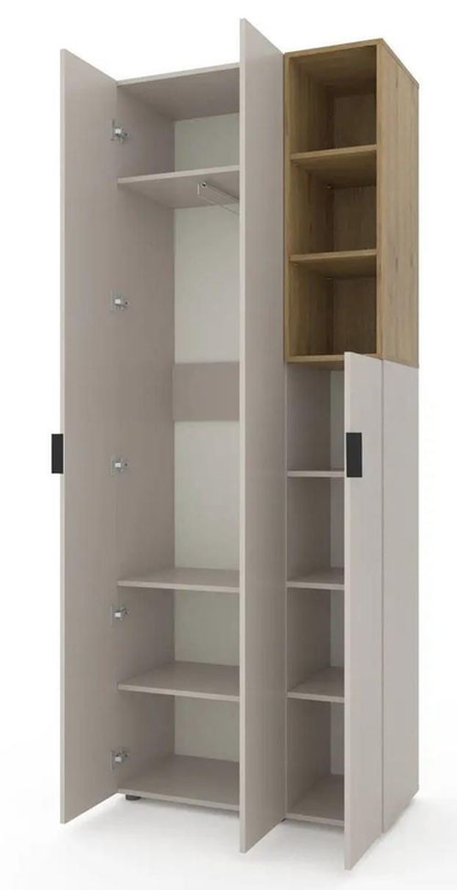 cumpără Dulap Nex Home A003R cu usi batante, 900x420x2300mm, Cashmere/Oak Artisan în Chișinău 