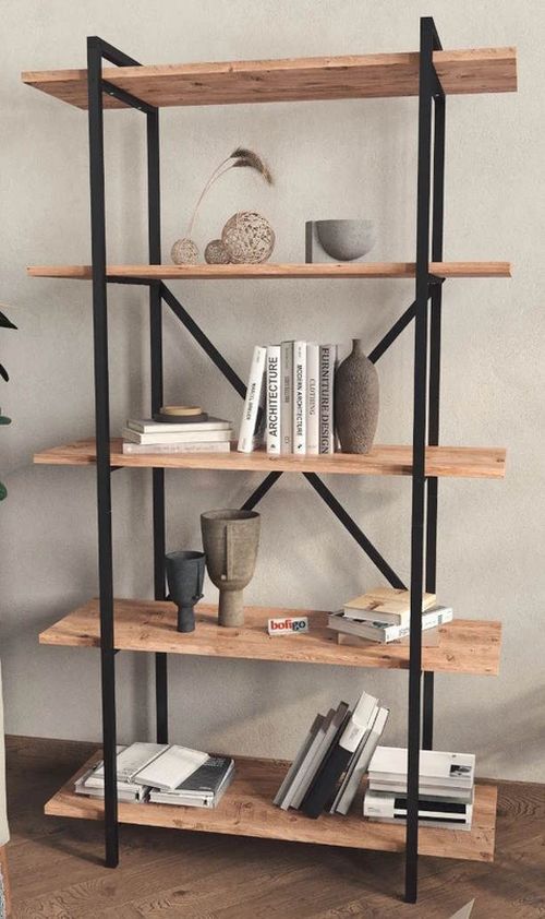 купить Офисный стеллаж Nex Home Теос, 90x29.7x159 см, Дуб (15-14-02) в Кишинёве 