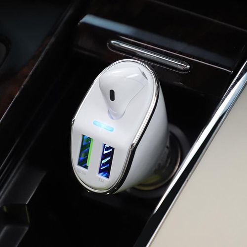 купить Зарядное устройство для автомобиля Hoco Car Charger 2xUSB QC3.0 18W With Wireless Headset E47 в Кишинёве 