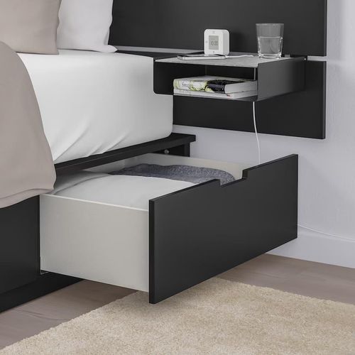 купить Кровать Ikea Nordli с изголовьем 160х200 Anthracite в Кишинёве 