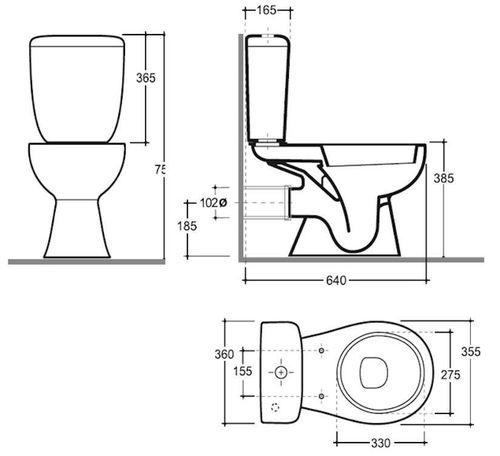 cumpără Vas WC Keramin POZITANO 90 (cu rezervor si capac) în Chișinău 