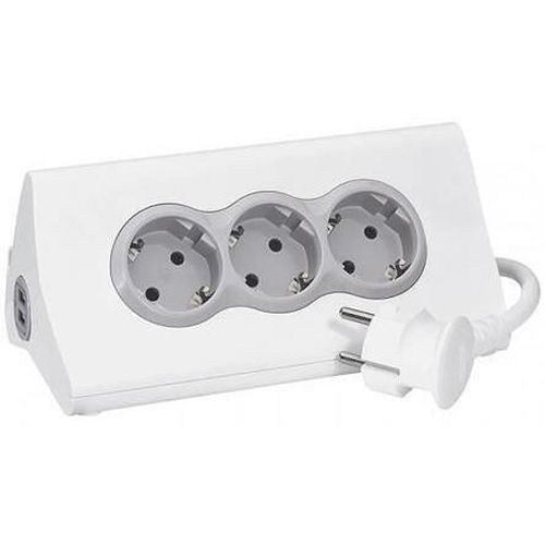 cumpără Prelungitor electric Legrand 694810 Stativ de birou 3x2P+T + 2xUSB cu Cablu 1,5m alb,LR în Chișinău 