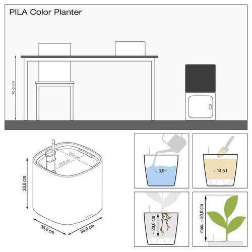 купить Цветочный горшок Lechuza Pila Planter, Sand Brown в Кишинёве 