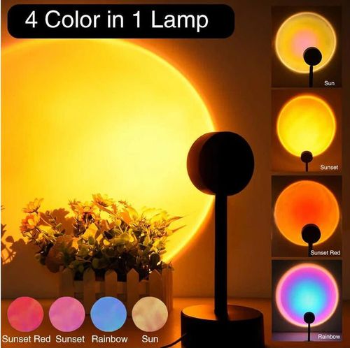 cumpără Iluminat decorativ Helmet Sunset Projection Lamp 360 Degree Rotating LED Light, Mix Color în Chișinău 