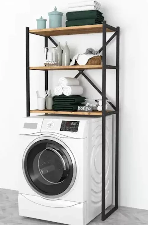 купить Этажерка Bofigo Для стиральной машины, металлический каркас, 66x34x160 см, Дуб (13-03-02) в Кишинёве 