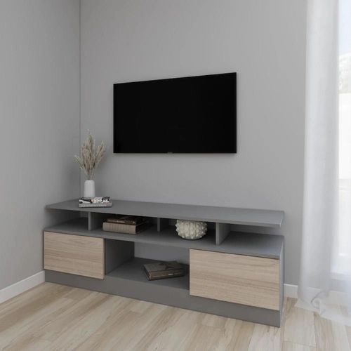 cumpără Comodă TV Smartex (16537) Т9 180cm TV Grafit+Stejar Deschis în Chișinău 