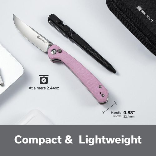 купить Нож походный Sencut S25007-3 Skelfin, G10 roz pudrat, Button Lock в Кишинёве 