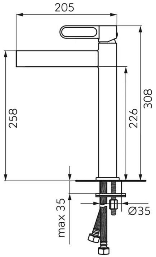 cumpără Baterie lavoar Zaffiro F-DESIGN Gun Metal FD1-ZFR-2L-04 (lavoar inalt) în Chișinău 