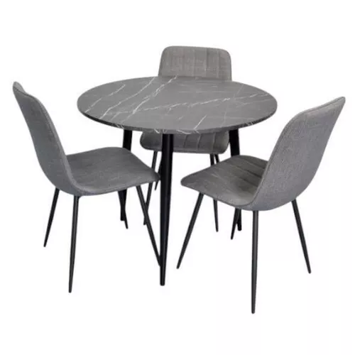 купить Комплект стол и стулья Evelin di Costacurta стол DT-404-6B + 3 стула YTC-078B Bjorn-13 (Grey) в Кишинёве 