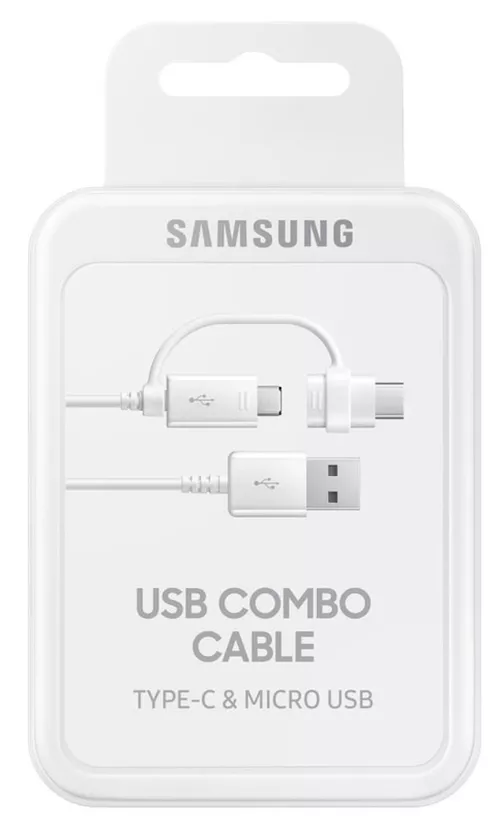 купить Кабель для моб. устройства Samsung Combo Type-C & Micro USB, White в Кишинёве 