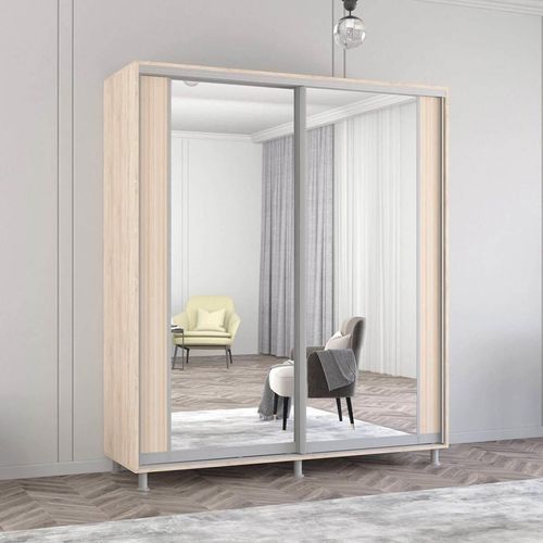 купить Шкаф Mobildor-Lux Арон с вертикальными зеркальными раздвижными дверями (190x60x220H см) Sonoma в Кишинёве 