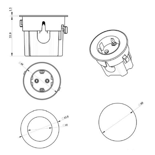 cumpără Priză electrică ASA Plastici 060.30F.00002 Versadot 1 socket F White Glass în Chișinău 