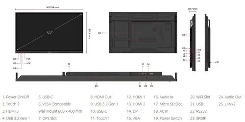 купить Интерактивный дисплей Viewsonic IFP6534, EDUCATION - Powerful Multimedia Learning в Кишинёве 