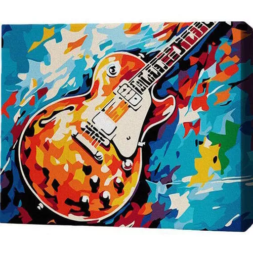 cumpără Tablou pe numere BrushMe RMGB028FC 30x40сm (pânză neagră/fără cutie) Chitară rock în Chișinău 