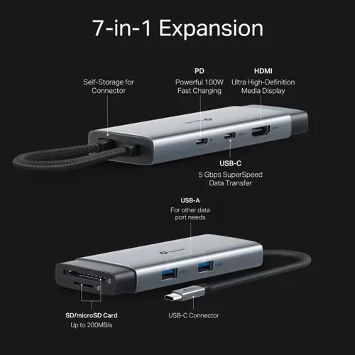 купить USB Hub TP-Link UH7020C USB Type-C 7in1 Hub/Docking в Кишинёве 