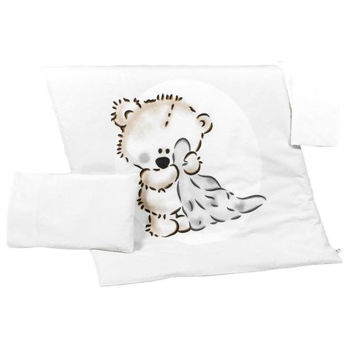 купить Детское постельное белье PernaMea Set lenjerie 3 piese Teddy Love Grey (PM.100468/8) в Кишинёве 