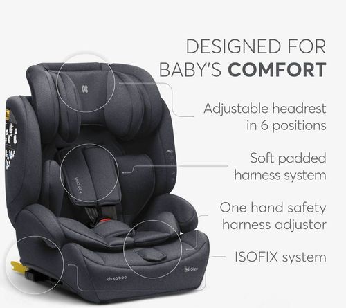 купить Автокресло Kikka Boo 31002140009 i-Bronn Black i-Size, 76-150 cm в Кишинёве 