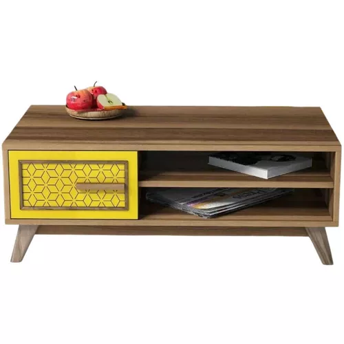 cumpără Măsuţă cafea Trendy Ayla, Nuc, Galben 105x38x60cm în Chișinău 