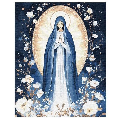 купить Картина по номерам Ideyka (KHO8535) Immaculate Virgin with metallic paints, 40х50 в Кишинёве 