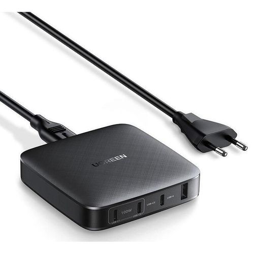 купить Зарядное устройство сетевое Ugreen 70870 GaN Quick Charger USB-A 3.0 + 3*Type-C 100W, Black в Кишинёве 