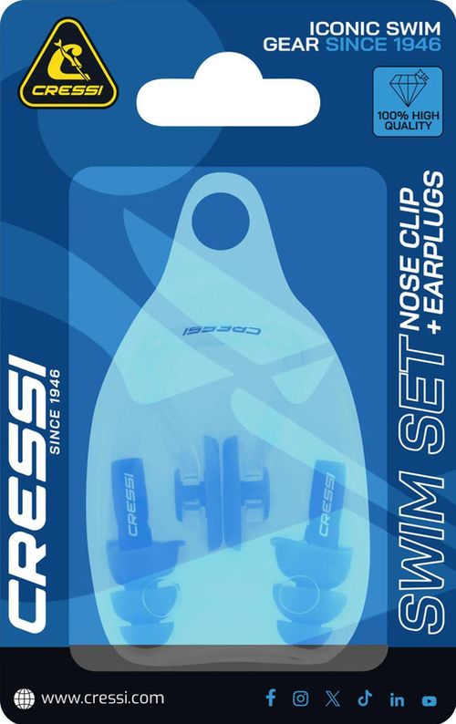 cumpără Accesoriu pentru înot Cressi-Sub Set de inot AQUA KIT EAR PLUGS + NOSE CLIP blue (DF204020) în Chișinău 