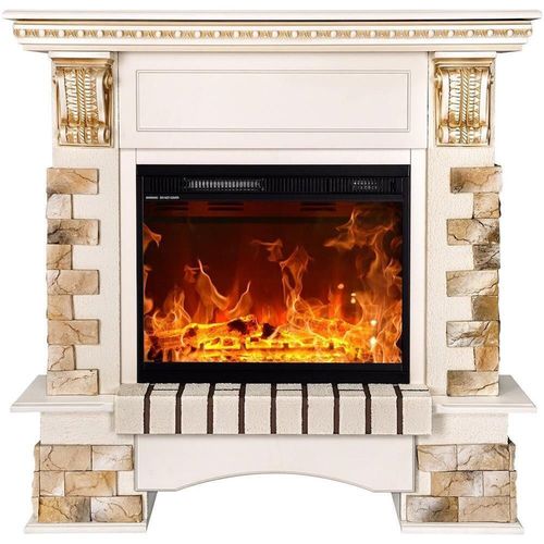 купить Камин электрический ArtFlame Topaz & Lorance color, 1090x1100x330 mm, Fildeş в Кишинёве 