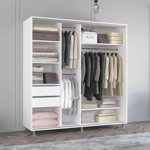 купить Шкаф Mobildor-Lux Арон с раздвижными дверцами (220x60x240H см) Brilliant White в Кишинёве 