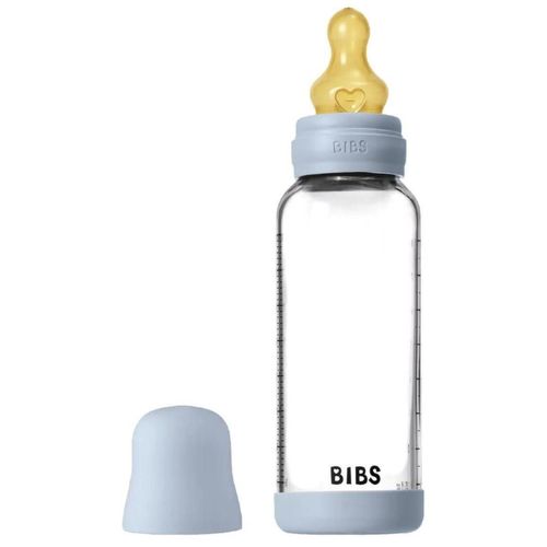 купить Поильник BIBS 5020231 Biberon din sticla anticolici Baby Blue cu tetina din latex 3+ luni, 240ml в Кишинёве 