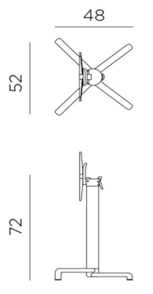 cumpără Masă Nardi Picior (baza) de masa aluminiu BASE SCUDO vern. antracite 54052.00.000 în Chișinău 