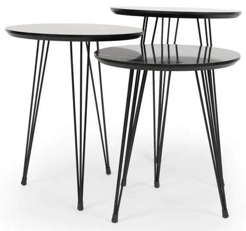 cumpără Măsuţă cafea Trendy Сия Мермер Десенли 3'Лю Тель Аяклы Юварлак Зигон Сехпа 38x38x55cm, masa de cuibarit (3 bucati) în Chișinău 