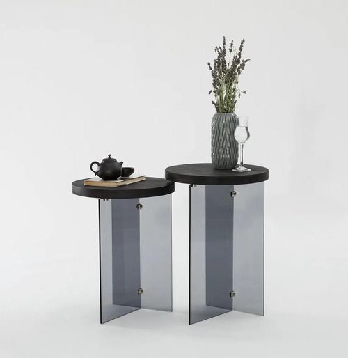 cumpără Măsuţă cafea Trendy Serenity 2, Antracit, Gri inchis, set în Chișinău 