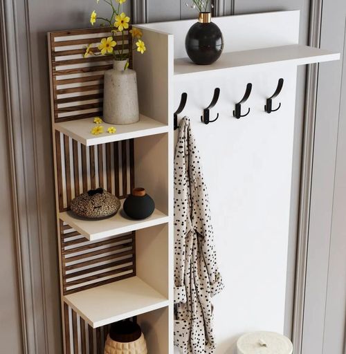 cumpără Mobilă pentru antreu Trendy Viyana D, Alb, 90x200x35cm (GTR001347) în Chișinău 