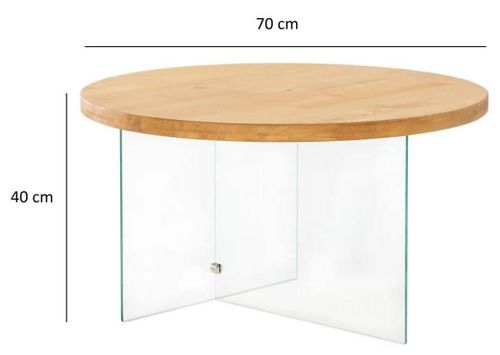 купить Журнальный столик Trendy Serenity, Transparent, Stejar в Кишинёве 