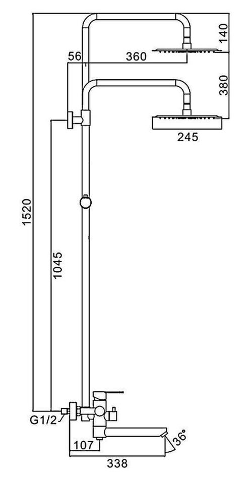 купить Душевая панель Frap F 24801-6 INOX NEGRU cu bara dus в Кишинёве 