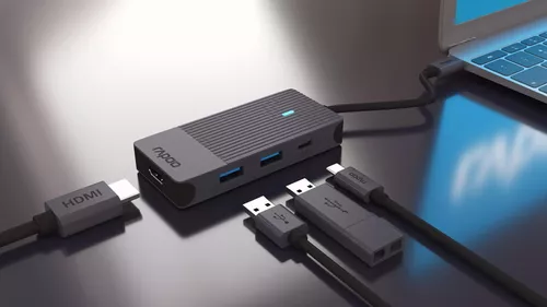 cumpără Adaptor de rețea USB Rapoo 217688 UCM-2001 USB-C Adapter 4-in-1 în Chișinău 