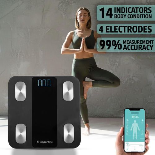 cumpără Cântar de podea inSPORTline 13448 Syncale 20 IN30430-1 Black, 180 kg în Chișinău 