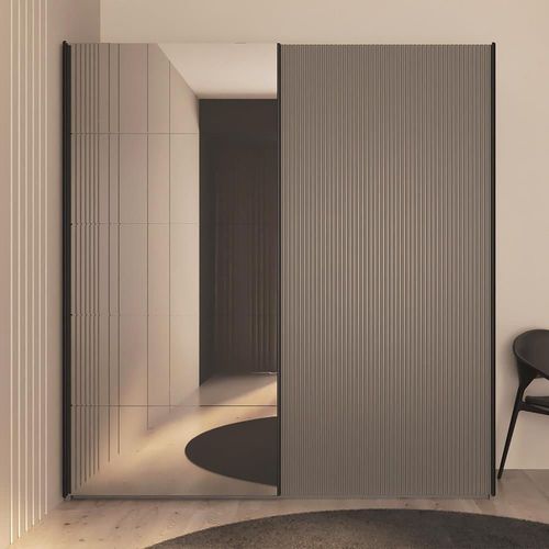 купить Шкаф Bayro Top Line Napoli 2000x2300x580 серый камень, купе (604786) в Кишинёве 