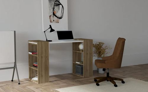 cumpără Masă de birou Trendy La indemana, Nuc, Alb (GTR001096) în Chișinău 