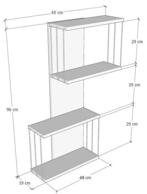 купить Полка декоративная Trendy Destan-Alb 65x96x19cm (GTR005420) в Кишинёве 