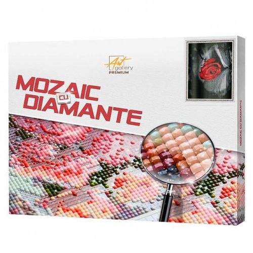 купить Картина по номерам Art Gallery QB204083 Mozaic cu diamante patrate 40x50cm Trandafir rosu pe carte в Кишинёве 