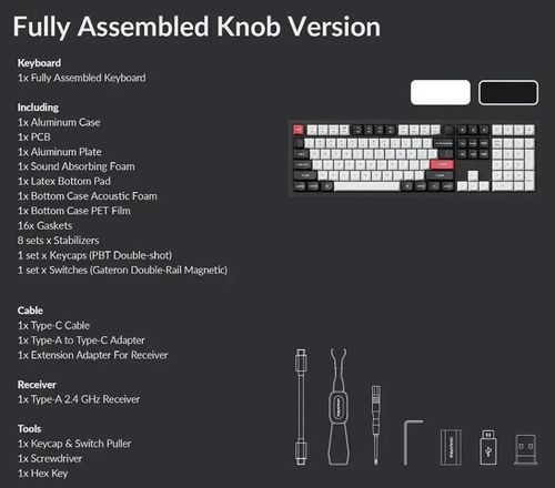 купить Клавиатура Keychron Q6 HE QMK Wireless Custom Full-Metal Mechanical Keyboard (Q6H-M1), Carbon Black в Кишинёве 
