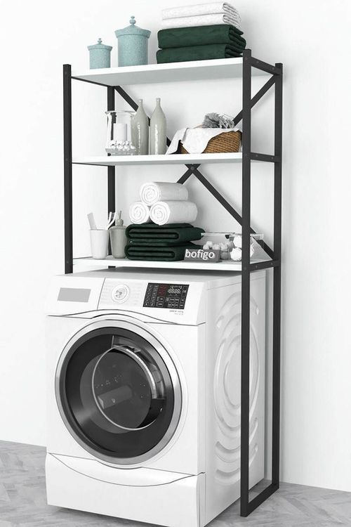 купить Этажерка Bofigo Для стиральной машины, металлический каркас, 66x34x160 см, Белый (13-03-01) в Кишинёве 