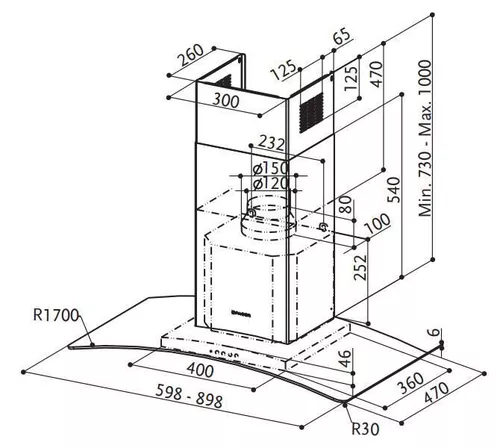 купить Вытяжка Faber RAY SRM LED X/V A60 (325.0557.523) в Кишинёве 