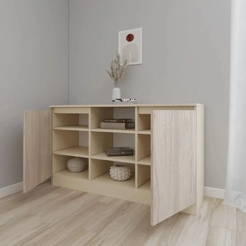 cumpără Comodă Smartex (16289) Т5 140cm Ivory+Stejar Deschis în Chișinău 