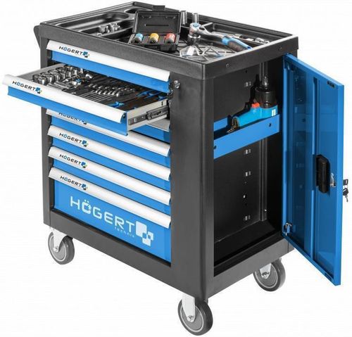 купить Система хранения инструментов Hoegert HT7G049-338 Тележка инструментальная 7 ящиков, 338 предмета в Кишинёве 